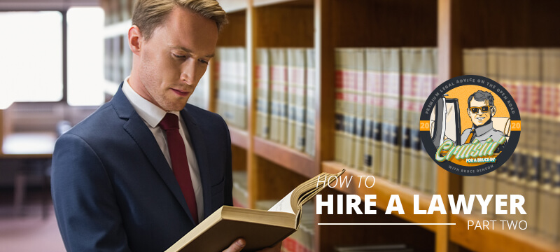 Lawyer reading a book on hiring