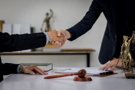 Lawyer meeting with client.